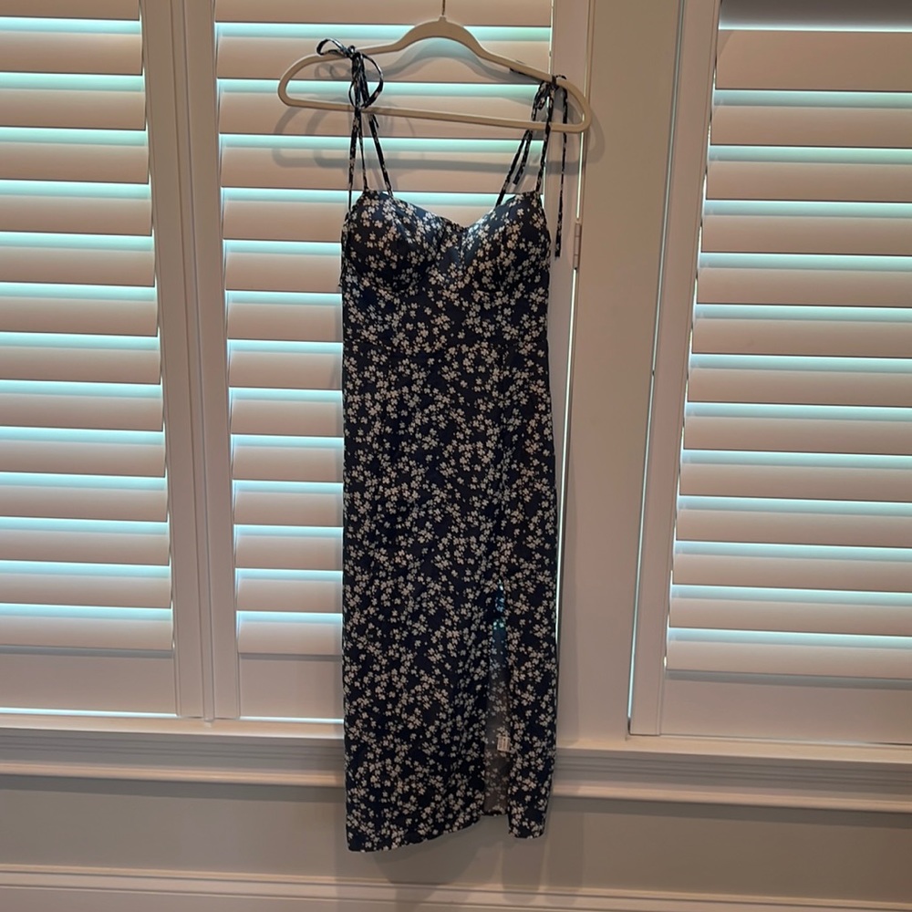 Blue and white flower dress